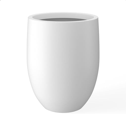 Kante Tall Concrete Planter 21.7" Modern White Floor Pot for Indoor Outdoor