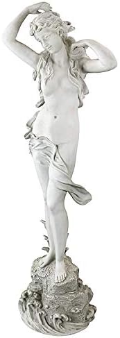 Design Toscano Spring Awakening Classic Woman Garden Statue, 14 inches wide, 40 inches tall, Cast Stone Resin, Antique Stone Finish