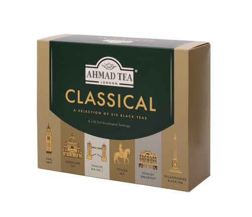 Ahmad Tea Green Tea, Evergreen Selection Pack Teabags, 60 Foil Teabags - Caffeinated & Sugar-Free