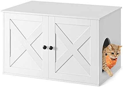 Feandrea Cat Litter Box Enclosure, End Table, 31.5 x 20.9 x 19.7 Inches