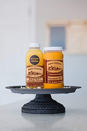 Amish Country Popcorn | Coconut Oil and Buttery Topping Bundle | 15 oz Coconut Oil and 16 oz Buttery Popcorn Topping | Old Fashioned