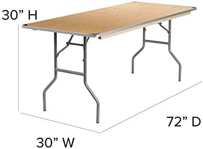 Flash Furniture 6 ft Metal Folding Rectangular Banquet Table | Metal Edges