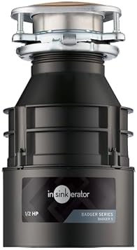 InSinkErator Badger 5 Garbage Disposal, Badger Series 1/2 HP Continuous Feed Food Waste Disposer