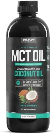 Onnit MCT Oil - Pure MCT Coconut Oil, Ketogenic Diet and Paleo Optimized with C8, C10, Lauric Acid - Perfect for Coffee, Shakes