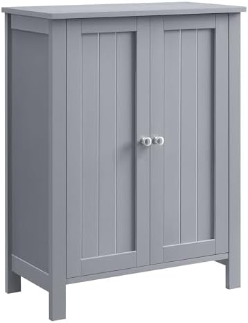 VASAGLE Floor Storage Cabinet, Freestanding Storage Unit with 3 Drawers, 1 Adjustable Shelf, for Bathroom Living Room Dining Kitchen, 11.8 x 23.6 x 31.5 Inches, Cloud White UBBC049WH01S