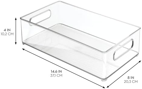 iDesign Stackable Fridge Bin | Storage Bin for Freezer or Pantry Organization, Clear, Made in USA