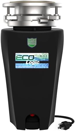 Eco Logic 1/3 HP Garbage Disposal, Universal 3-Bolt Mount, Power Cord