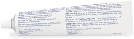 C.E.T. Enzymatic Toothpaste for Dogs and Cats, Vanilla Mint, 2.5oz | Plaque and tartar control for fresh breath, pet dental care toothpaste, Dual enzyme system, vanilla mint flavored toothpaste