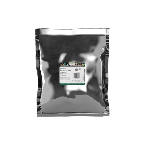 Frontier Co-op Organic Turmeric Root (Tea Bag Cut) Cut and Sifted, 16 Oz, Bulk Bag, Kosher Certified - For Pickling Brines and Brewed Tea