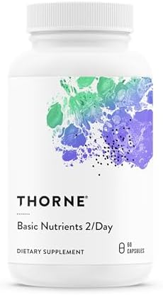 THORNE Basic Nutrients 2/Day, Vitamin & Mineral Formula, 60 Capsules | Comprehensive Daily Multi-Vitamin with Optimal Bioavailability, Gluten, Dairy & Soy-Free, NSF Contents Certified