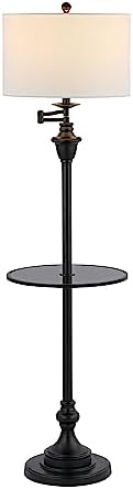 JONATHAN Y Cora 60" Metal Swing Arm Floor Lamp, Oil Rubbed Bronze/Clear