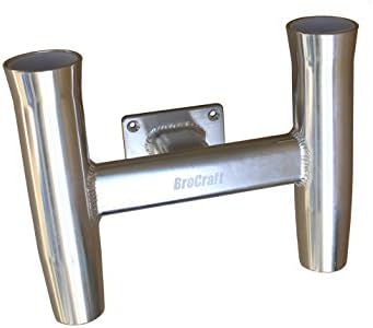 Brocraft Aluminum 2 Rod Holder/Transom Mounted/Wall Mount Rod Holder -90 Degree