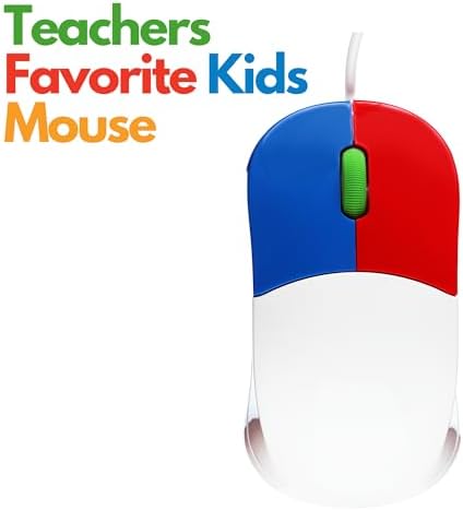 Clevy Kids Mouse - Colorful Ergonomic USB Computer and Laptop Kids Mouse for School and Home Computer Use - Wired Children Friendly - Compatible with Windows, macOS, Chromebook