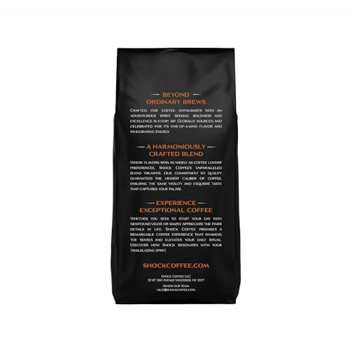 Shock Coffee Ground, The Strongest Caffeinated All-Natural Coffee, Up to 50% more Caffeine. 1 pound