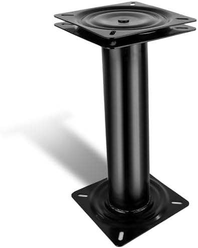 Five Oceans 8-Inch Boat Seat Pedestal, Boat Seat Pedestals with Seat Mount 360-Degree Swivel, Steel with Black Powder Coat Finish, 6-7/8-Inch (174mm) Base - Universal Mounting - FO2896