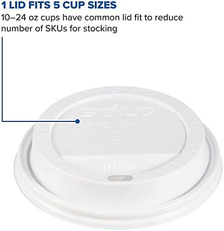 SOLO TLP316-0007 White Traveler Lid for SSP and Bare Paper Hot Cup - 2 Packs of 100 (200 Lids Total)