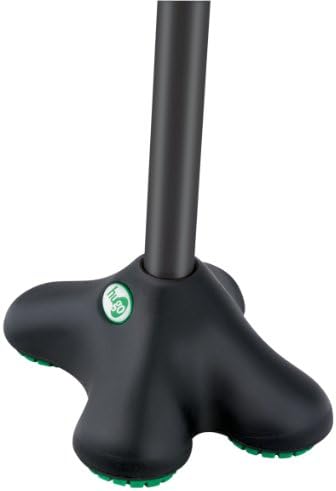 Hugo Mobility Adjustable Offset Quadpod Cane with Stable Tip, Smoke | Offset Quadpod Cane Features an Ultra Stable Tip for Confident, Everyday Walking Support and Balance