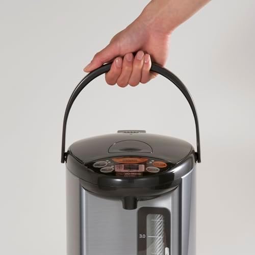 Zojirushi Micom Water Boiler and Warmer (135 oz. / 4L, Silver) | Four heat settings, Quick Temp mode, energy-saving operation