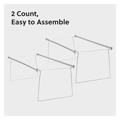 Smead Steel Hanging File Folder Frame, Letter Size, Gray, 2 per Pack (64870)