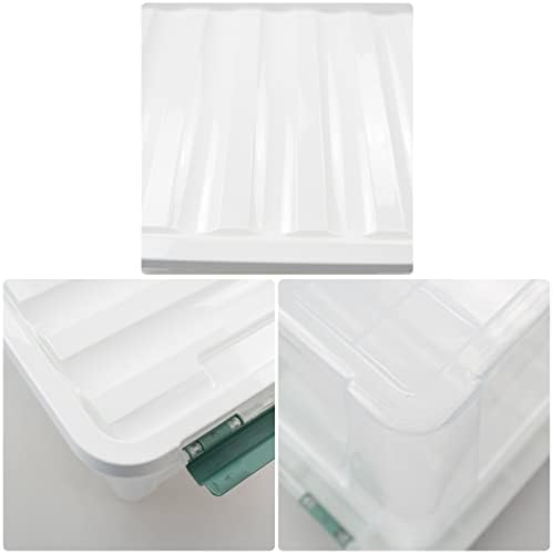20 Quart Clear Plastic Bin with Lid, Latching Storage Box, 6 Packs