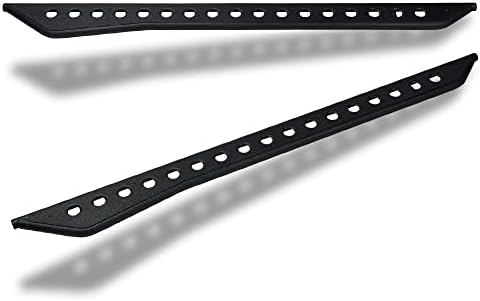 7422444121142 Compatible with 2019-2026 Dodge Ram 1500 New Body Crew Cab Textured Black Round Pattern Rock Slider Rocker Style Side Step Rail Nerf