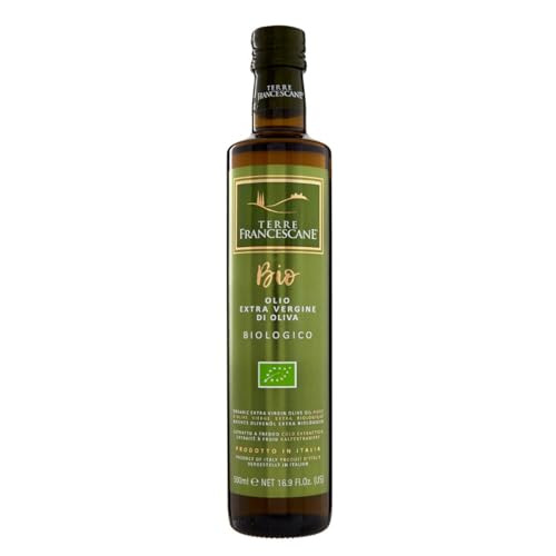Terre Francescane Organic Extra Virgin Olive Oil from Umbria, Italy | Medium Robust Olive Oil 16.9 fl oz (500ml)