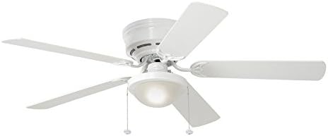 Harbor Breeze Armitage 52-in White Indoor Flush Mount Ceiling Fan with Light Kit