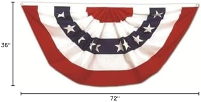 3x6 USA American Pleated Super-Poly Printed 2ply Flag 3' x 6' Bunting Fan House Banner Grommets Double Stitched Metal Eyelets For Hoisting Fade