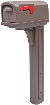 Gibraltar Mailboxes Classic Medium Capacity Double-Walled Plastic Mocha, All-In-One Mailbox & Post Combo Kit, GCL10000M,large