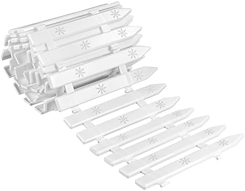 URATOT 20 Pieces Christmas Tree Thick White Plastic Picket Fence for Pets and Kids - Party, Garden, Home Decoration, 12 Inches