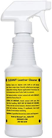 Obenauf's Cleanit Leather Cleaner - Natural Plant Oil Leather Cleaner for Boots, Furniture and Car Interior - Safe and Gentle Non-Detergent Oil Liquid Soap - Ready-to-use 16oz Spray Bottle