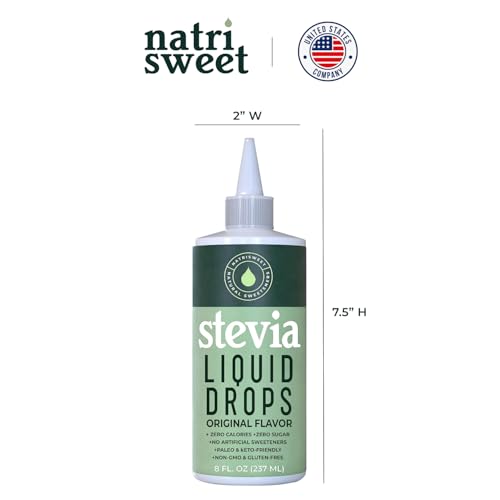Stevia Liquid Drops, 8 Fl oz, 1823 servings, Pure Concentrated Drops with Zero Calories & Zero Carbs
