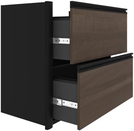 BESTAR Connexion Lateral File Drawer (Ready-to-Assemble), 30", Slate/Sandstone | Ready-to-Assemble; Adjustable leg levelers; ball-bearing drawer slides; Particle board construction
