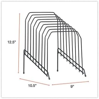 Universal UNV20070 8 in. x 10.5 in. x 12.5 in. 8 Sections Wire Tiered Letter to Legal File Sorter - Black