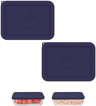 SOPHICO 3 Cup Rectangle Silicone Replacement Lids for Pyrex 7210-PC Glass