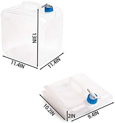 Cedilis 2 Pack 5.3 Gallon Collapsible Water Container with Spigot, Food Safe Water Storage Jug