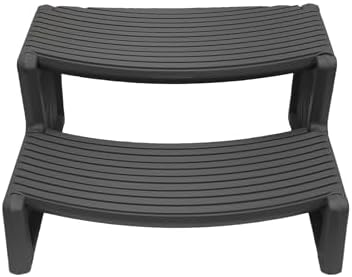 Confer Plastics Resin Multi Purpose Outdoor Non Slip Portable Spa and Hot Tub Handi-Step Deck Patio Steps Accessories, Charcoal Grey