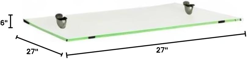 Fab Glass and Mirror Glass Shelf 8" X 30" Clear