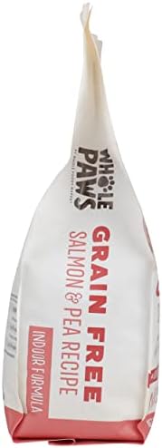 Whole Paws, Grain-Free Dry Cat Food, Salmon & Pea Recipe, Enhanced with Fiber & Prebiotics, Indoor Formula, 3.5 lb