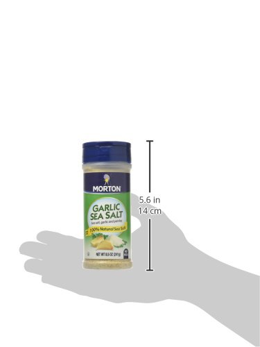 Morton Garlic Sea Salt, Seasoning Blend, 8.5 oz, 1 Pack | with ground garlic and parsley, no MSG, multi-pack shaker for spice rack, grilling seasoning