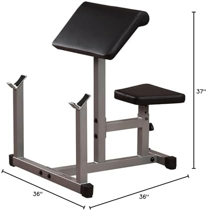Body-Solid Preacher Curl Bench with Adjustable Seat and Extra Wide Base