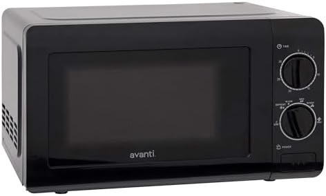 Avanti Microwave Oven 700-Watts Compact Mechanical with 5 Power Settings, Defrost, Full Range Temperature Control and Removable Glass Turntable