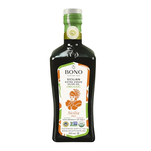 Bono Organic Extra Virgin Olive Oil, 16.9 Fl Oz – USDA Organic, Non-GMO, Certified Gluten Free, Cold Extracted, Clean Label Project Purity Award Winner