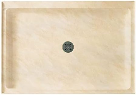 Swan SF03454MD.130 54-in L x 34-in W x 5.5-in H Solid Surface Shower Base, Ice