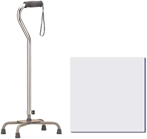 NOVA Medical Quad Cane- Large Base with Offset Silver
