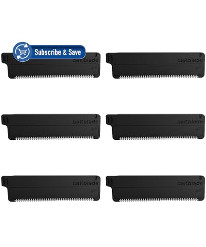 Bakblade 2.0 Refill Cartridges Bundle, Back Hair & Body Shaver Replacement Cartridges, Extra-Wide Wet Dry & Disposable Razor Blades (6 Blades) | Dryglide Safety Technology, Titanium Plated, Shave Wet Or Dry, Easy to Replace, Lasts 5 - 7 Shaves