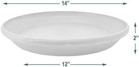 Arcadia Garden Products PSW Pot Collection AP35TCM 14-inch Plastic/Stone/Wood Composite Plant Saucer Drip Tray – No Drainage Hole (Drillable)