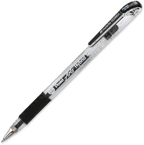 Pentel Arts Hybrid Technica Pen, (0.3mm), Ultra Fine Point, Black Ink, Box of 12 (KN103-A)