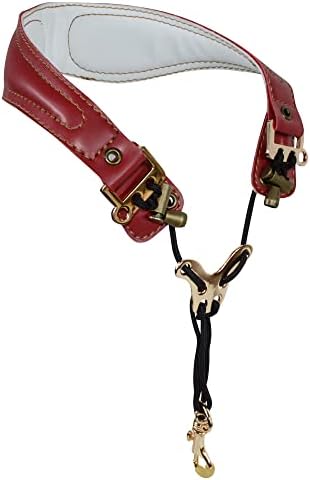 adorence Leather Saxophone Neck Strap for Alto & Tenor Saxophone - Red