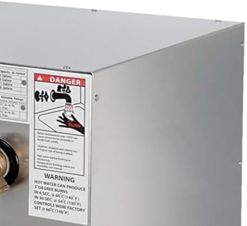 Kuuma 6 Gallon Water Heater for Marines and Boats, 120V Electric Tank Unit with Front-Mount and Rear Heat Exchange for Daily Hot Water Access